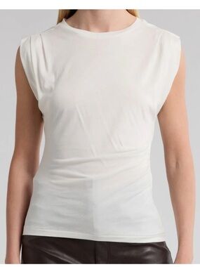 rag & bone The Jersey Pleat Tank Top Women’s size Small in Ivory